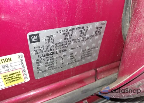 2014 Buick Enclave Convenience from USA, damaged, VIN 5GAKRAKD0EJ293762